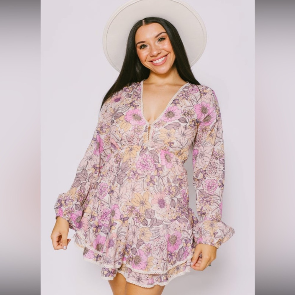 Karlie floral dress, open/tie back